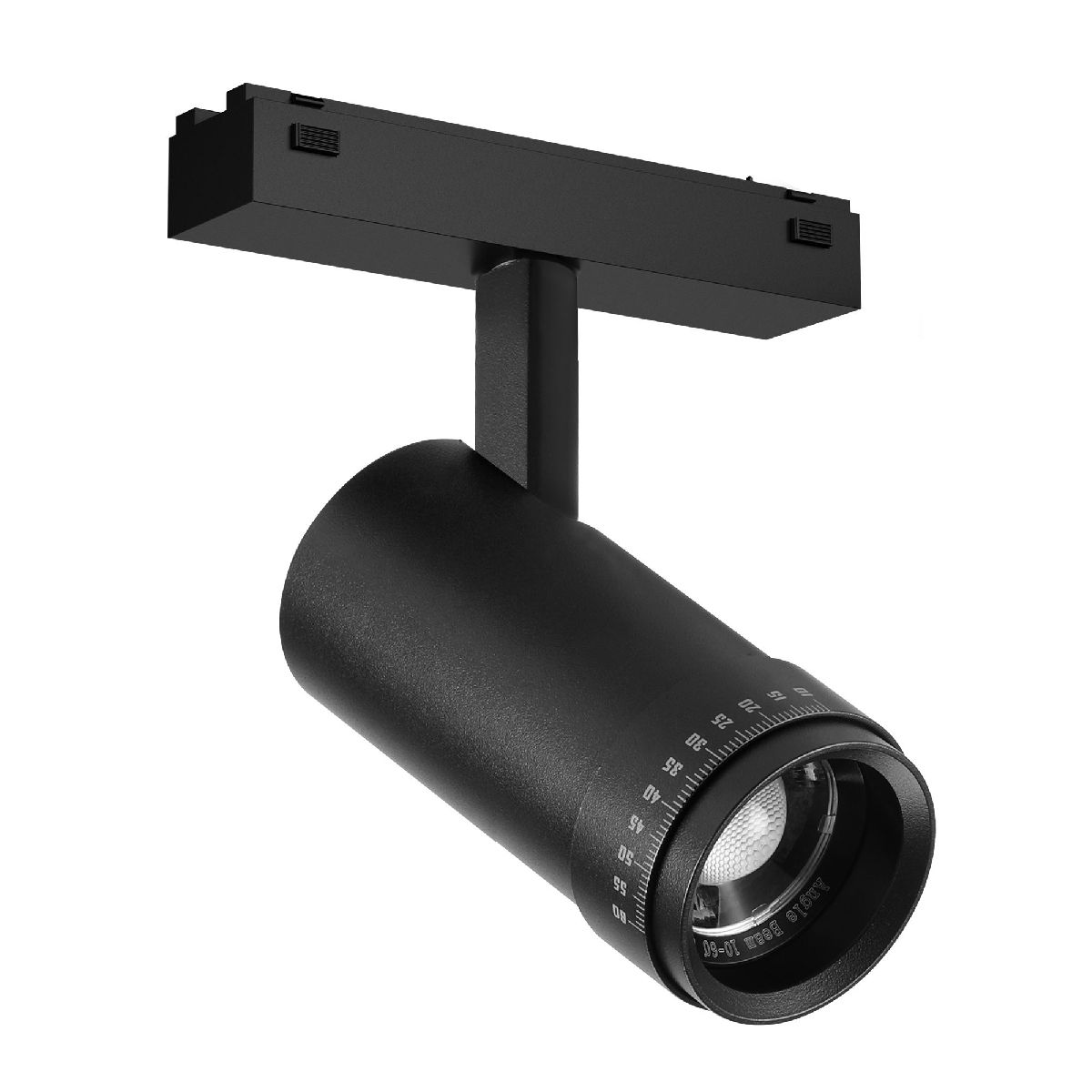 Трековый магнитный светильник Arlight MAG-VIBE-SPOT-ZOOM-R47-10W Warm3000 (BK, 20-55 deg, 48V) 044483