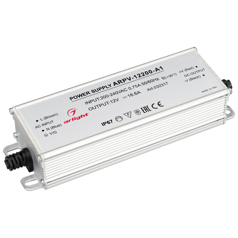 Блок питания Arlight ARPV-12200-A1 (12V, 16.6A, 200W) 032317