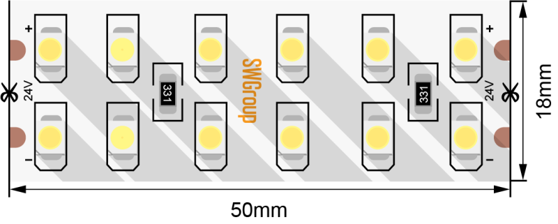 Светодиодная лента SWG SWG3240-24-19.2-WW-M 010110