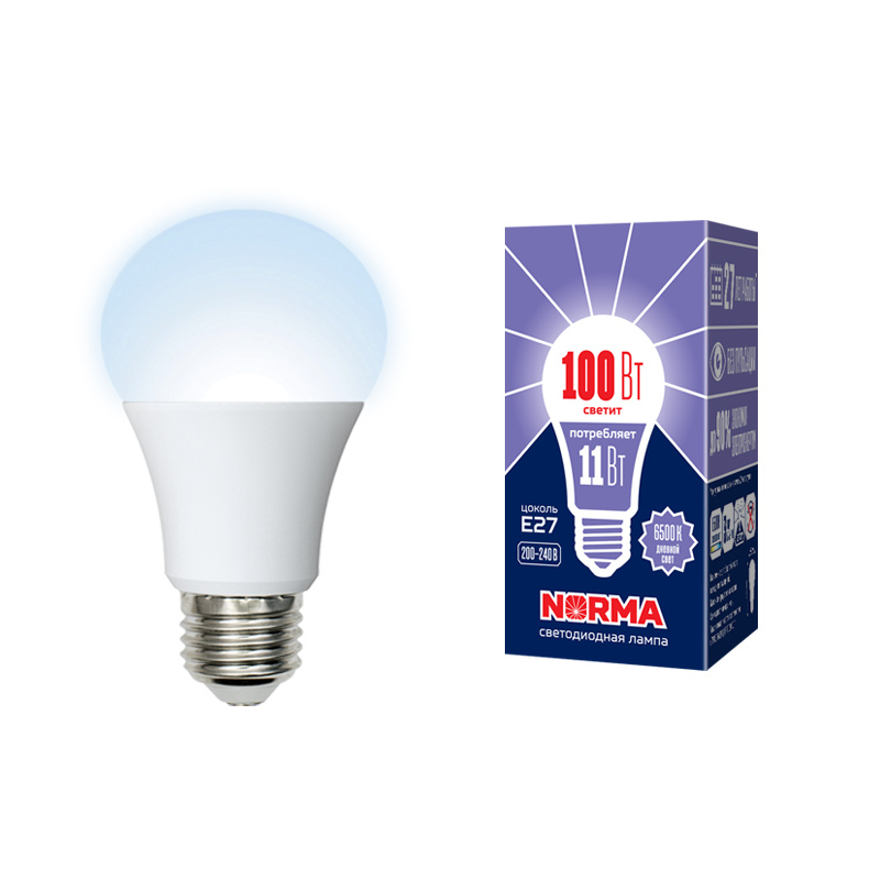 Лампа светодиодная (UL-00003785) Volpe E27 11W 6500K матовая LED-A60-11W/DW/E27/FR/NR