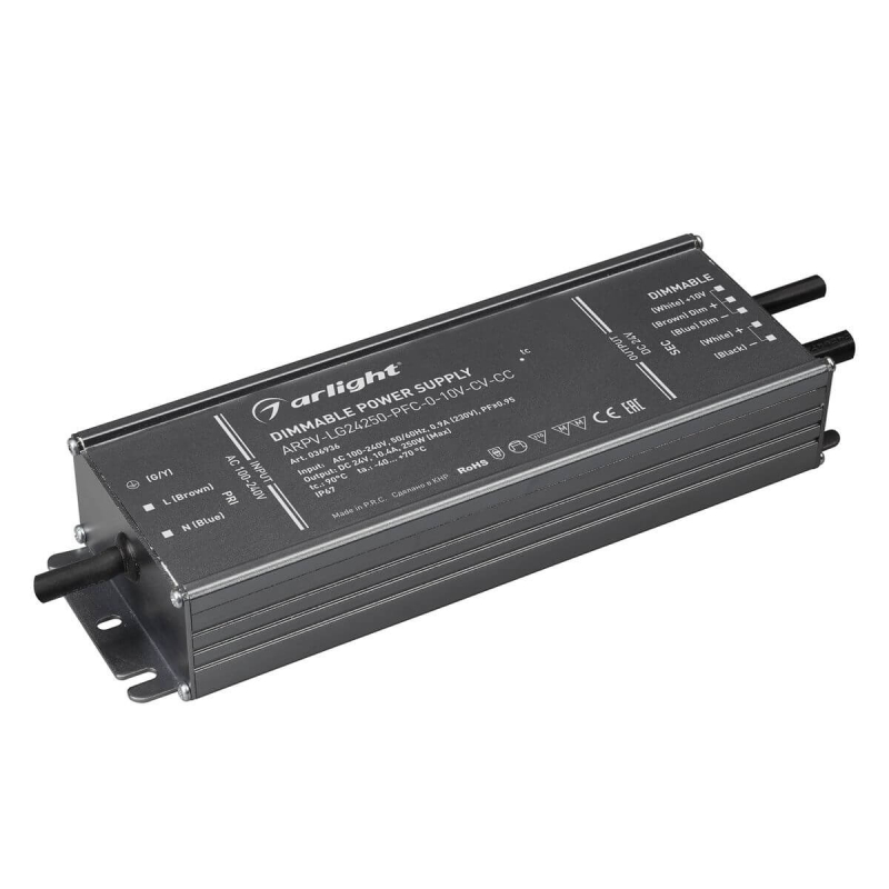 Блок питания Arlight ARPV-LG24250-PFC-0-10V-CV-CC 24V 250W IP67 10.4A 036936