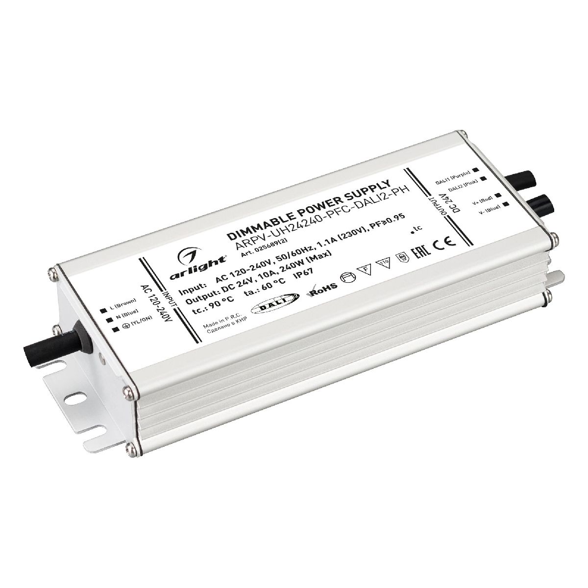 Блок питания Arlight ARPV-UH24240-PFC-DALI2-PH (24V, 10.0A, 240W, IP67) 025689(2)