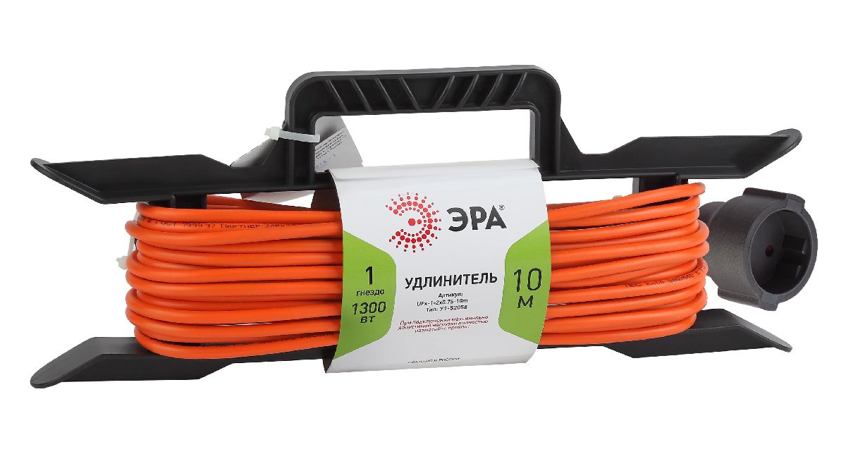 Удлинитель силовой Эра UFx-1-2x0.75-10m Б0046820