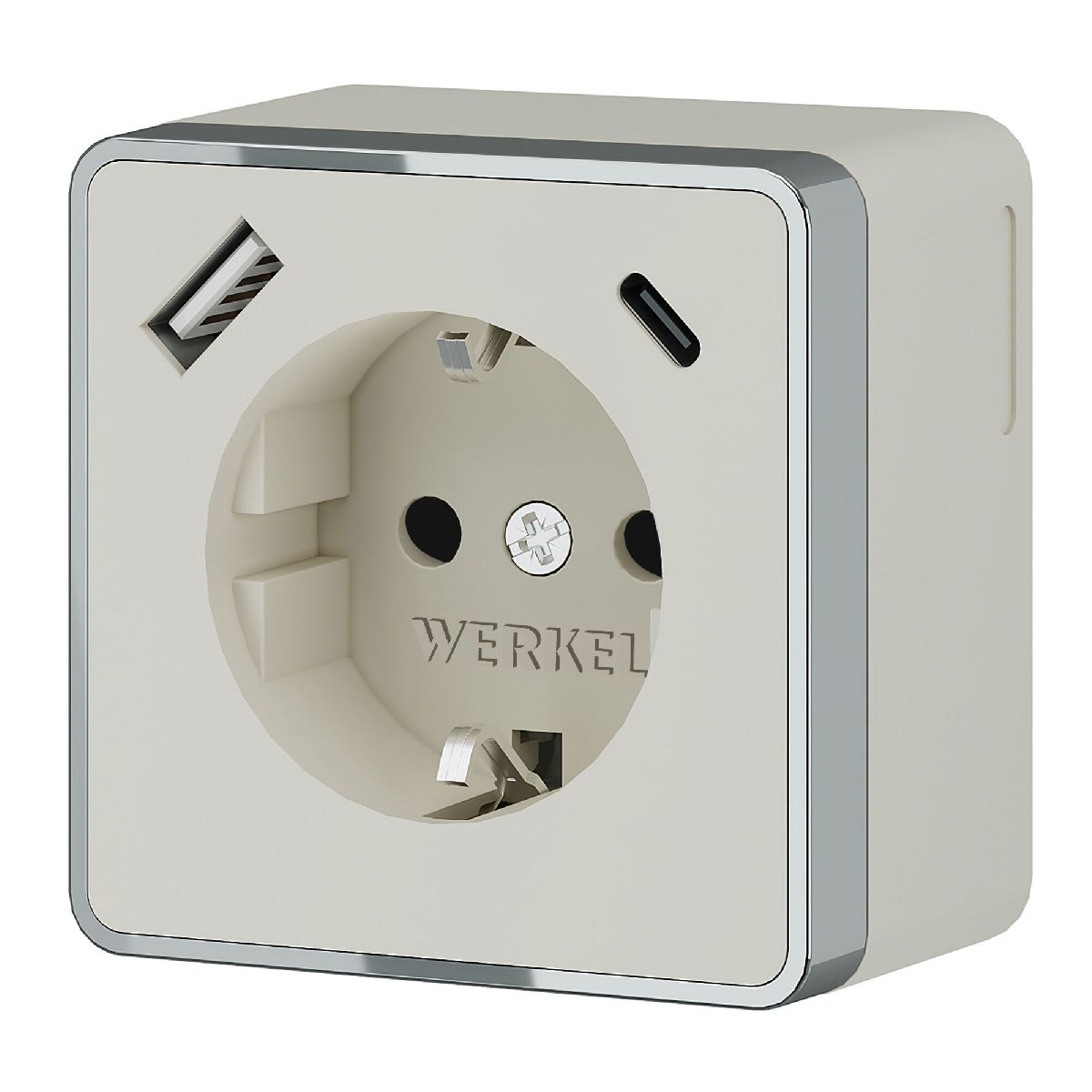 Розетка с заземлением, шторками и USB тип A+C Werkel Gallant W5071703 4690389179600 a057699