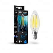 Лампа светодиодная Voltega E14 7W 4000K свеча прозрачная G10-C35E14cold9W-F 7135