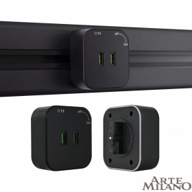 Трековая розетка Arte Milano Am-track-sockets 380022TS/USBx2 Black