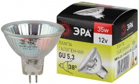 Лампа галогенная Эра GU5.3 35W 3000K GU5.3-MR16-35W-12V-CL C0027355