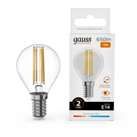 Лампа светодиодная Gauss Filament Elementary E14 10W 2700K 52110