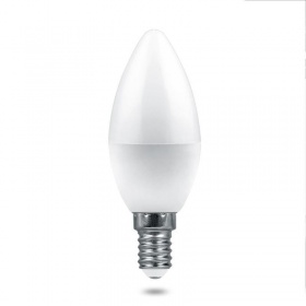 Лампа светодиодная Feron E14 7,5W 4000K свеча матовая LB-1307 38054