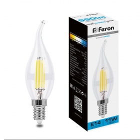 Лампа светодиодная Feron LB-714 Свеча на ветру E14 11W 6400K 38237