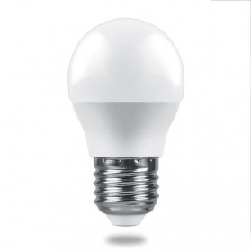 Лампа светодиодная Feron E27 9W 6400K шар матовый LB-1409 38082