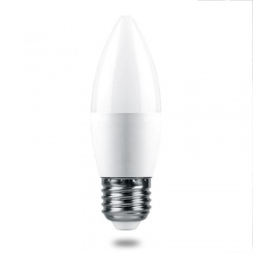 Лампа светодиодная Feron E27 7,5W 2700K свеча матовая LB-1307 38056