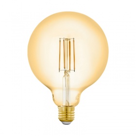 Лампа светодиодная филаментная диммируемая Eglo E27 6W 2200K шар янтарный 12573