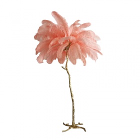 Торшер Delight Collection Ostrich Feather BRFL5014 pink/antique brass