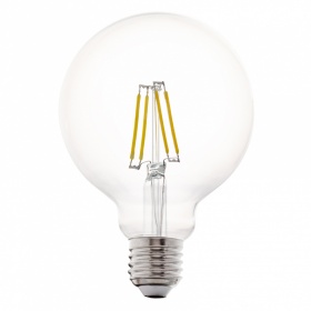 Лампа светодиодная филаментная Eglo E27 4W 2700К прозрачная 11502