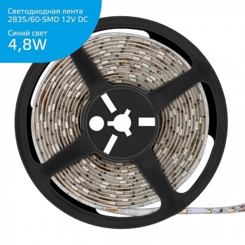 Светодиодная лента Gauss 4,8W/m 60LED/m 2835SMD синий 5M 355000505