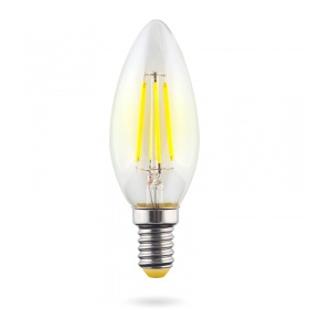 Лампа светодиодная Voltega E14 6W 4000К свеча прозрачная VG10-C1E14cold6W-F 7020