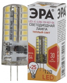 Лампа светодиодная Эра G4 3,5W 2700K LED JC-3,5W-12V-827-G4 Б0033195