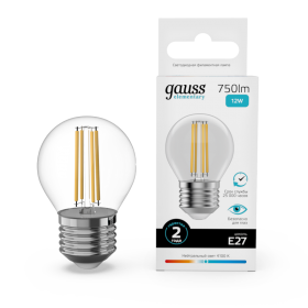 Лампа светодиодная Gauss Filament Elementary E27 12W 4100K 52222