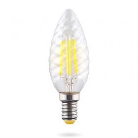 Лампа светодиодная Voltega E14 6W 4000К свеча прозрачная VG10-CC1E14cold6W-F 7028
