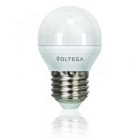 Лампа светодиодная диммируемая Voltega E27 6W 4000К шар матовый VG2-G2E27cold6W-D 5496