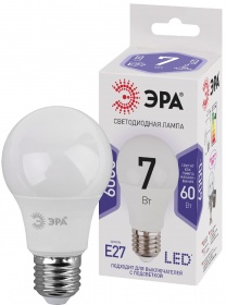 Лампа светодиодная Эра E27 7W 6000K LED A60-7W-860-E27 Б0044087