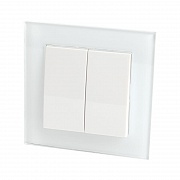 Выключатель двухклавишный Stekker Катрин белый GLS10-7004-01 39165