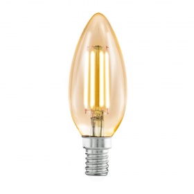 Лампа светодиодная диммируемая Eglo E14 2200K 4W свеча янтарная 12874