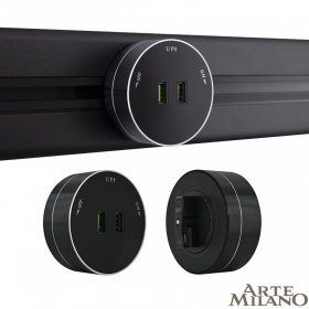 Трековая розетка Arte Milano Am-track-sockets 380011TS/USBx2 Black