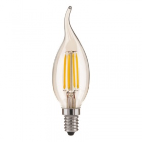 Лампа светодиодная филаментная Elektrostandard E14 6W 4200K свеча на ветру прозрачная 4690389110818