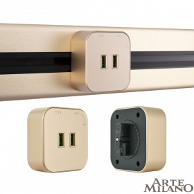 Трековая розетка Arte Milano Am-track-sockets 380022TS/USBx2 Gold