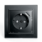 Розетка 1-местная с USB Stekker PST16-9011-03 с защитной шторкой 39480