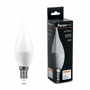 Лампа светодиодная Feron E14 6W 4000K свеча на ветру матовая LB-1306 38048