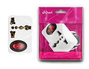 Адаптер c кнопкой на евро и азиатскую вилку Duwi 26956 4