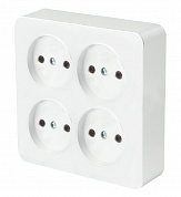 Розетка 4-местная б/з Stekker София MST10-14S-01 49309